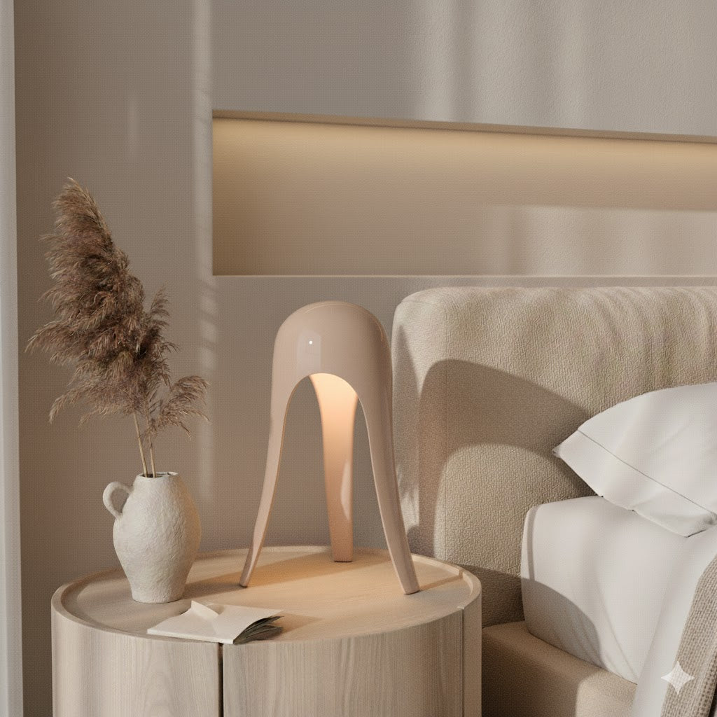 Draadloze tafellamp Diane, taupe