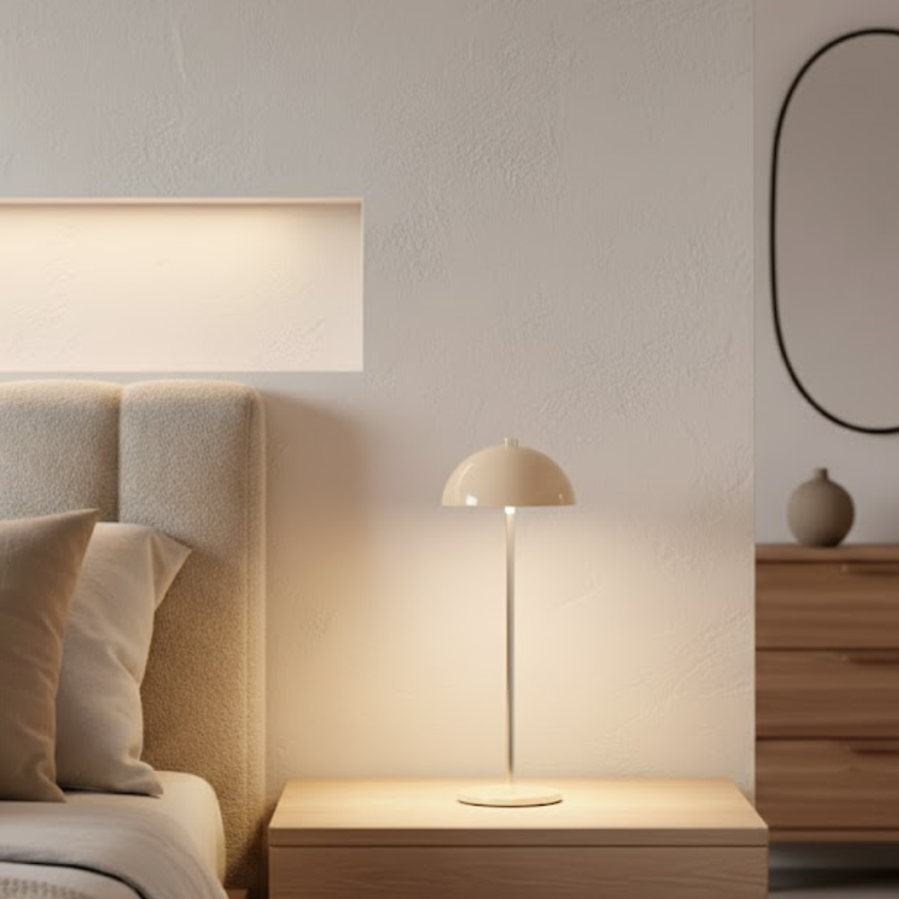 OMNIEXA Tafellamp Crème Wit Wilfredo
