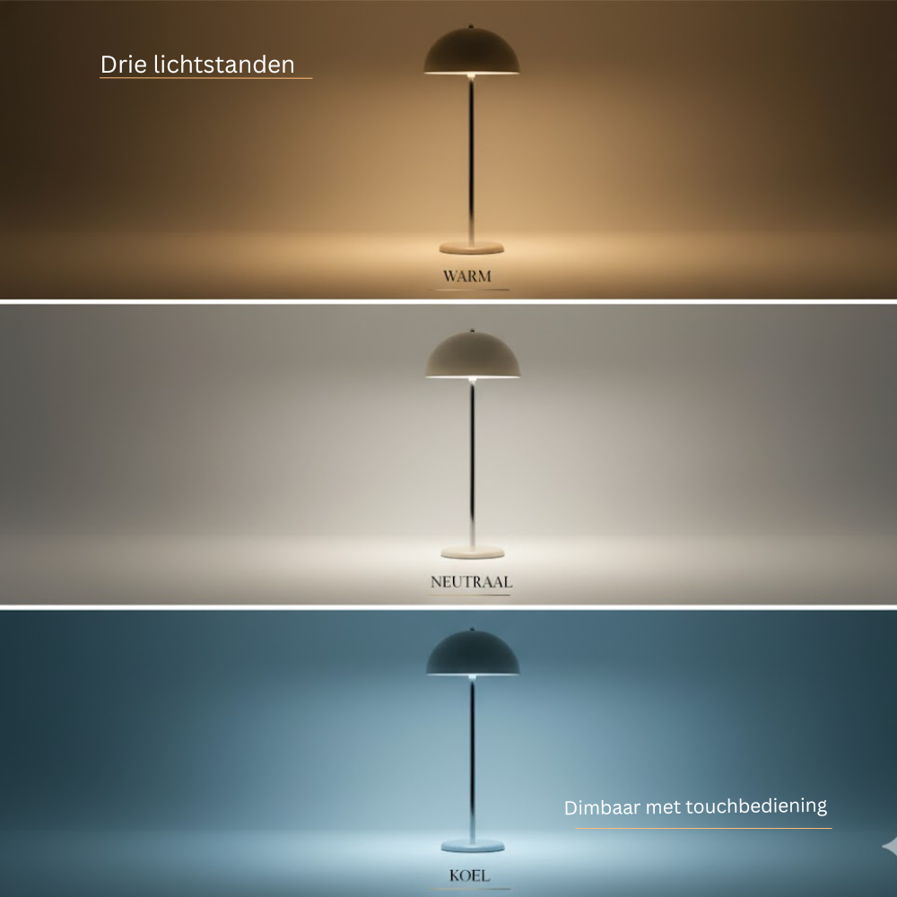 OMNIEXA Tafellamp Crème Wit Wilfredo