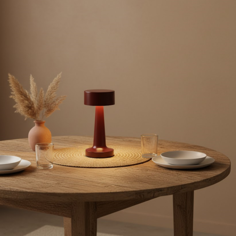 OMNIEXA Tafellamp Retro Rood Lázaro