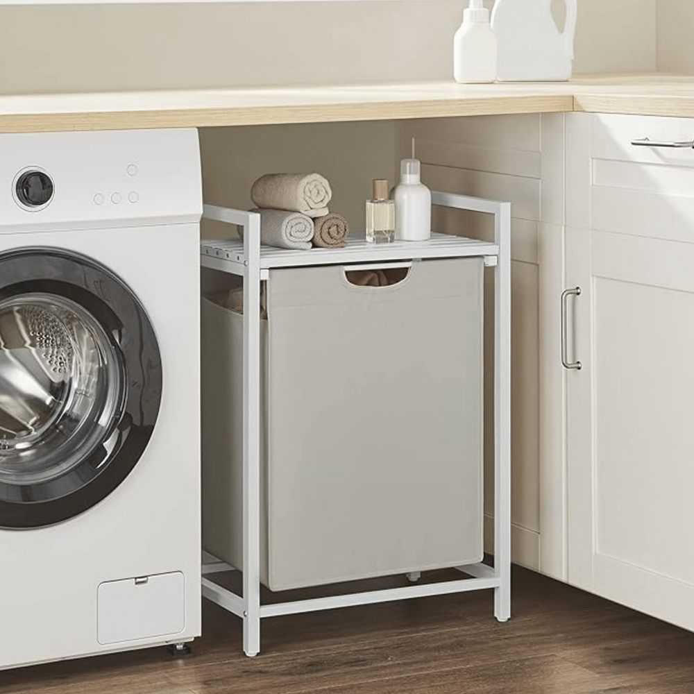 Wasmand Elba 65 L met deksel, wit